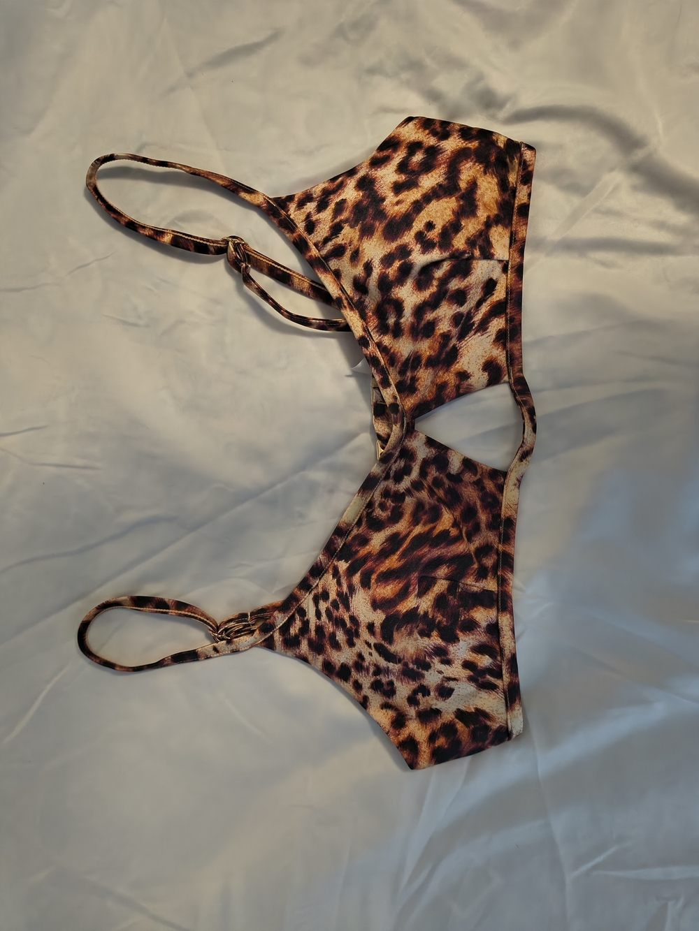 Victoria's Secret Leopard Print Bikini Top - Brown & Black